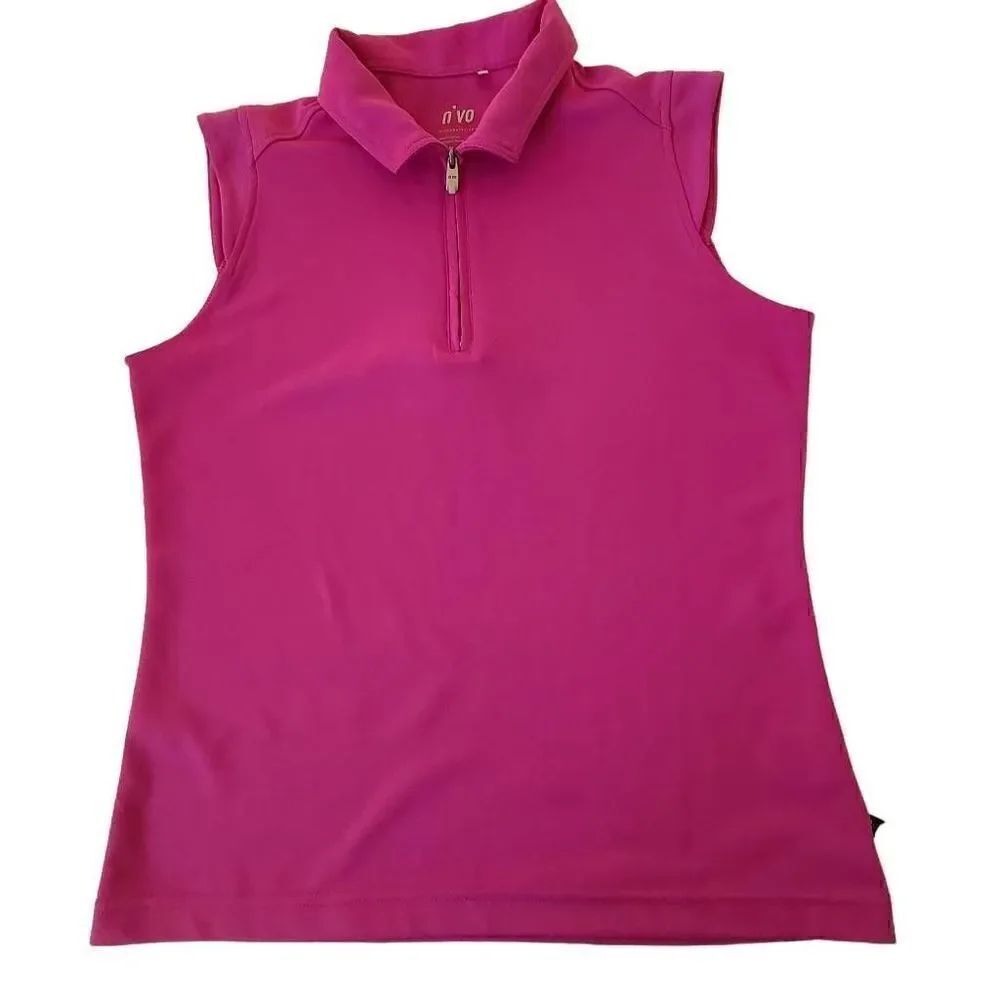 NiVO Womens Magenta Sleeveless Sports Sun Protection Polo Small